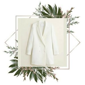 MANGO | Double breasted white coat